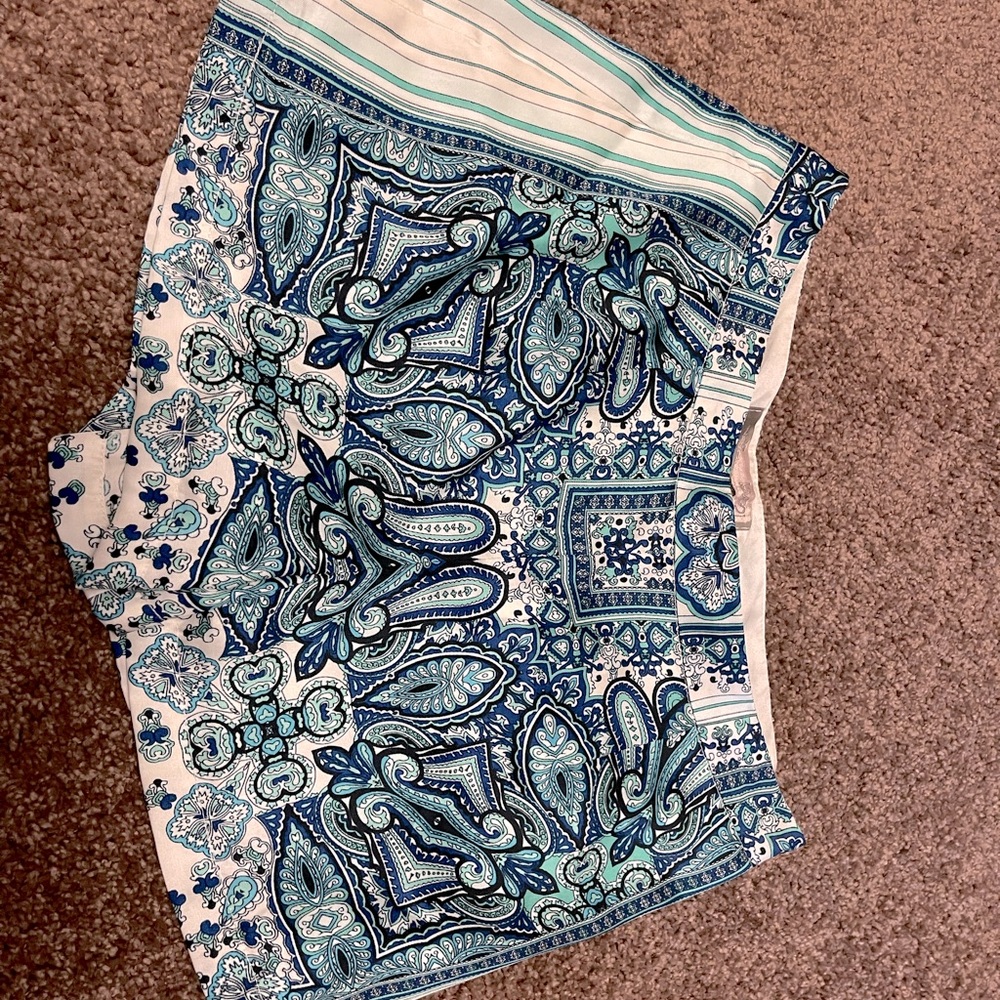 Paisley print satin shorts